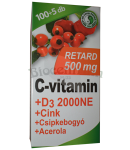 Dr. Chen C-vitamín + D3 2000NE + Zinok + Šípky + Acerola Retard 500mg (105 tabliet)