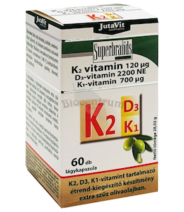 JutaVit K2 vitamín + D3 vitamín + K1 vitamín 60ks